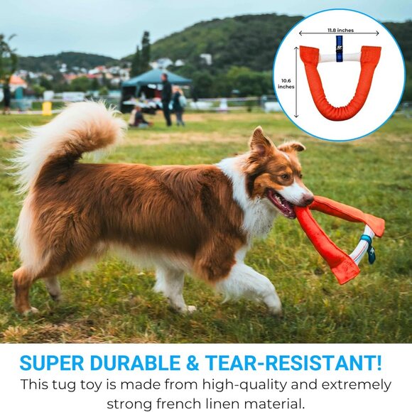 BullFit Horseshoe Dog Bite Tug Toy Tug of War Dog Toy for 2 Dogs to Play Green - Picture 6 of 8